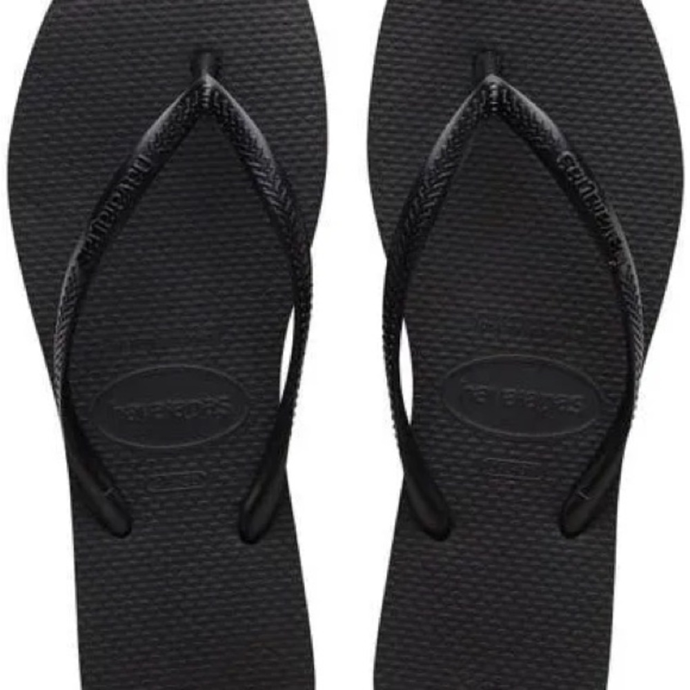 NWT Havaianas Women's Square Toe Black Flip Flops size 39/40